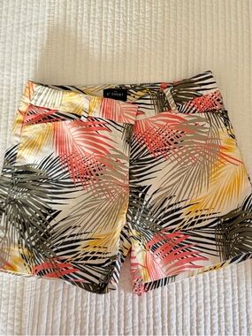 White House Black Market Women’s Tropical Print Shorts in Coral, Yellow & Olive